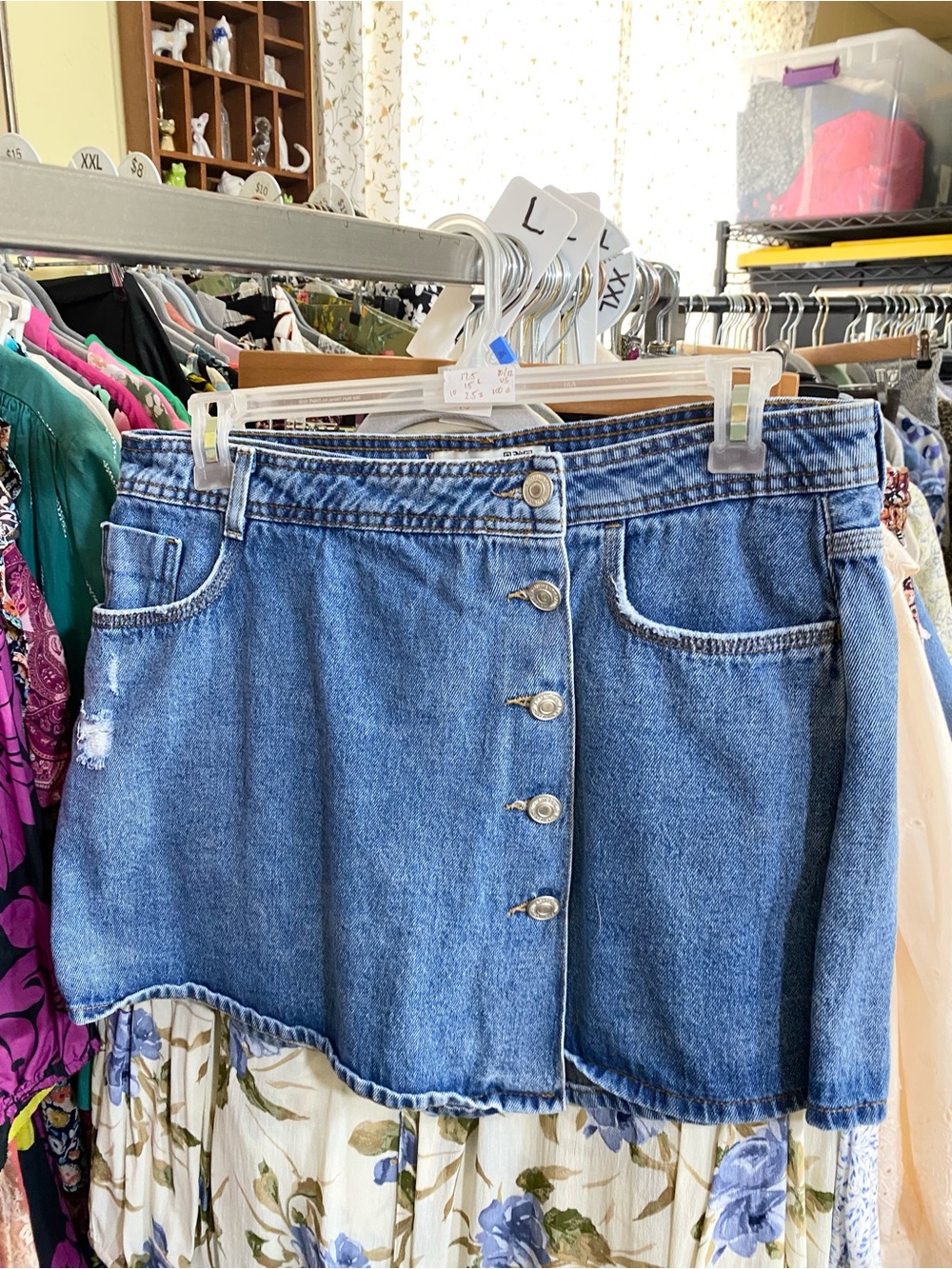 & jeans button front denim skort size 44 10/12 US